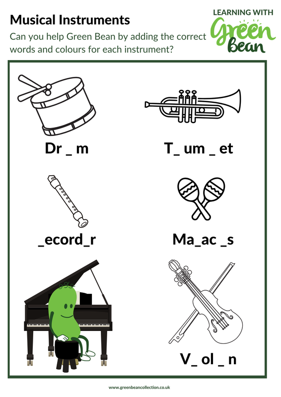 Colour Fun with Green Bean | Instruments
