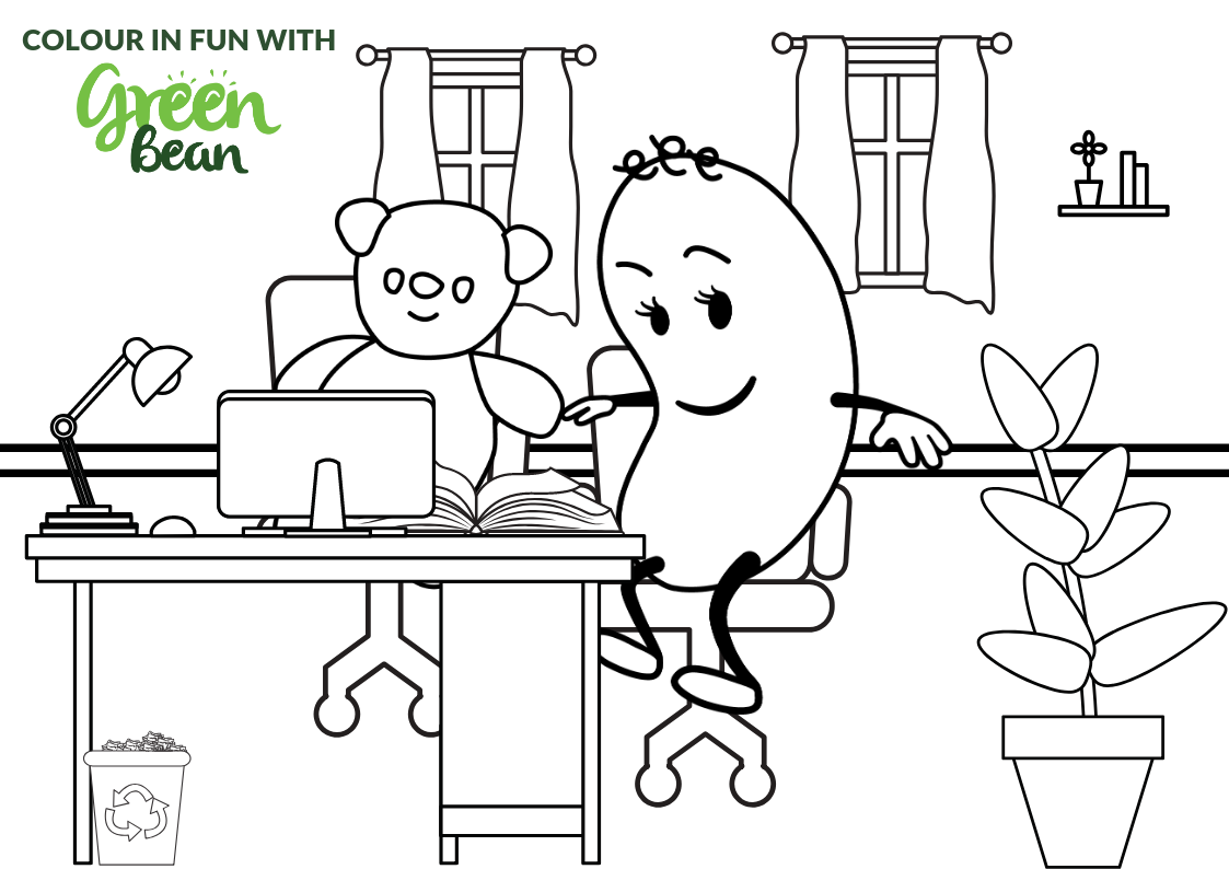 Green Bean & Mr Bear working on some new books over